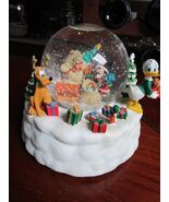 Disney Donald and Friends music box &amp; snowglobe, plays "Here comes Santa... - $155.43