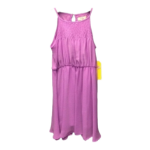 GB Girls A-Line Dress Purple Spaghetti Strap Smocked Keyhole Round Neck ... - $13.67
