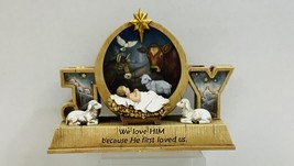 9&quot; Advent Candle Holder ~ Advent Wreath ~ Baby Jesus and Barn Animals - £41.33 GBP