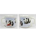 Vintage Panda Christmas Coffee Tea Mug Morehead Happy Holidays Seasons G... - $20.74