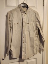 Carhartt mens size 2XL khaki long sleeve button up shirt - £19.41 GBP
