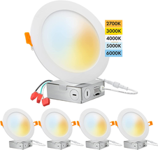 4-Pack 6-Inch 2700K-6000K LED Color Selectable Ultra-Thin Recessed Ceil - £72.31 GBP