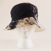 Bucket Hat Black & Cream Tie Dye Reversible Unisex 22.5" S/M Sun Hat Casual Cap