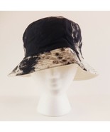 Bucket Hat Black &amp; Cream Tie Dye Reversible Unisex 22.5&quot; S/M Sun Hat Cas... - £13.58 GBP
