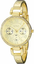 XOXO Women&#39;s XO5756 Rhinestone-Accented Gold-Tone Stainless Steel Bangle Watch - £14.11 GBP