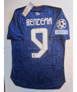 Karim Benzema Real Madrid UCL Match Slim Fit Blue Away Soccer Jersey 202... - $85.00