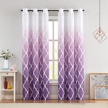 Metro Parlor Purple Ombre Semi Sheer Curtains, 2 Panels, 63 Inches, 42 X 63. - £33.51 GBP