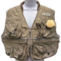 VTG Orvis Fly Fishing Vest Men&#39;s Sz XL Tac-L-Pac Tan Light weight Zip Sh... - $52.24