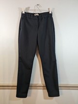 H&amp;M Skinny Chino Pants Women&#39;s Size 4 Navy Blue MId Rise Flat Front - $10.88