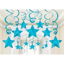 Amscan 674474.54 Hanging Swirls Shooting Stars Caribbean Blue Party Supplies - £46.46 GBP
