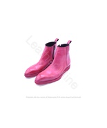 Men&#39;s Handmade Pink Leather Ankle High Dress Boots, Custom Made Formal B... - £127.82 GBP