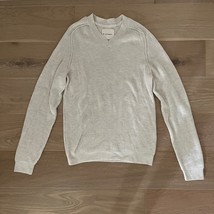 Lucky Brand Cloud Soft Cashmere Blend Men&#39;s V-neck Sweater Oatmeal Small - £36.33 GBP