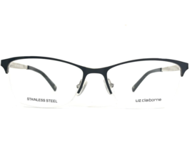 Liz Claiborne Eyeglasses Frames L654 CSA Black Silver Cat Eye Half Rim 5... - $51.22