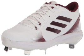 Adidas Women&#39;s Purehustle 2 Baseball Shoe, White/Maroon/Burgundy, Size 8 - £52.27 GBP