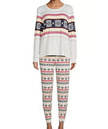Secret Treasures Women&#39;s Long Sleeve Pajama Set MEDIUM Snowflakes Holida... - $26.53 CAD