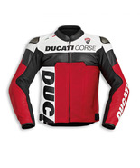 Men&#39;s Handmade Black Ducati Corse Fit Motorcycle Racing Leather Jacket - £156.50 GBP