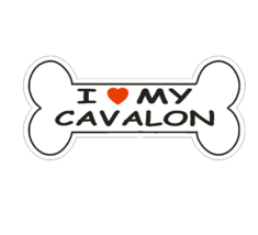 12&quot; love my cavalon dog bone bumper sticker decal usa made - $29.99