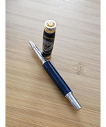 Refillable Capped Rollerball Blue Carbon Fiber Pen, Navy Emblem Coin, Majestic J - €192,87 EUR