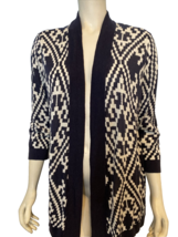 NWT Talbots Navy and White 3/4 Sleeve Open Cardigan Sweater Size XL - £30.36 GBP