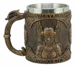 Norse Mythology Viking Goddess Valkyrie Coffee Mug 13oz Resin Drink Cup Tankard - £26.37 GBP