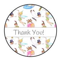 An item in the Crafts category: 30 THANK YOU PETER PAN STICKERS ENVELOPE SEALS LABEL 1.5" ROUND CUSTOM MADE