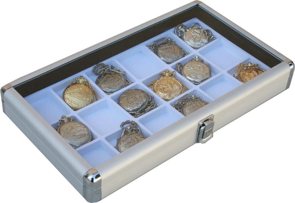 18 Pocket Watch Show Case Display Antique Jewelry Supply box pocket watches - £42.20 GBP