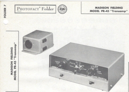 1958 MADISON FIELDING PR-45 Preamplifier Photofact MANUAL Transamp Tube ... - £7.75 GBP