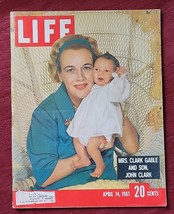 VTG Life Magazine April 14 1961 Mrs. Clark Gable &amp; Son John Clark Portrait Cover - £14.57 GBP