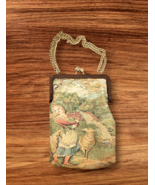 Mister Simon Ernest Antique (?)  Tapestry Purse Victorian Kiss Lock Chai... - $46.74