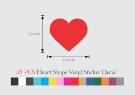 35 PCS Heart Shape Vinyl Decal Sticker 1 inch set - £9.73 GBP+