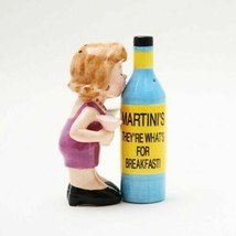 Martini For Lady Breakfast Attractives Ceramic Magnetic Salt Pepper Shakers - £13.57 GBP