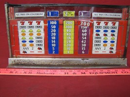 Vintage Original Slot Machine Glass Insert 17&quot; x 8 1/2&quot; Art Glass - £23.45 GBP