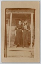 RPPC Pretty Edwardian Woman Handsome Man Pose On The Porch Postcard P27 - £6.35 GBP