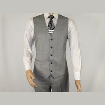 Men Suit BERLUSCONI Turkey 100% Italian Wool Super 180's 3pc Vested #Ber10 Gray image 8
