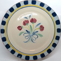 Lenox Poppies On Blue 13 3/4&quot; Round Terracotta Platter Chop Plate Portugal - £22.65 GBP