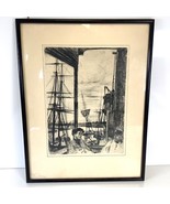 James McNeill Whistler Orig Etching Rotherhithe Wapping Thames 1860 Fram... - $445.00