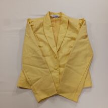 Vintage The Works Women's 2-Button Yellow Blazer Jacket Pockets Size 5/6 - $19.79