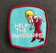 vintage 70s HELP THE HANDICAPPED  funny RACING ratfink hot rod jacket PATCH - $7.04