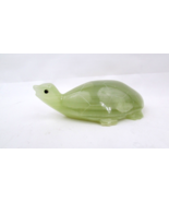 Green Onyx Turtle Stone Carved Shell 4.75” Long Figurine Paperweight - £14.02 GBP