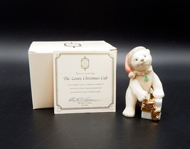 Lenox Christmas Cub Polar Bear Gift Box Figurine Sculpture 24K Gold Acce... - £12.57 GBP
