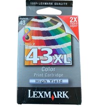 Lexmark Genuine OEM 43XL Color Inkjet Cartridge High Yield 500 YLD. 18Y0143 - £10.38 GBP