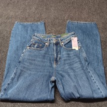 NWT Wild Fable Jeans Women 0 / 25 Blue Highest Rise Baggy  Pants Distressed - $13.97