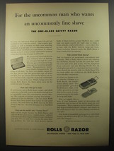 1954 Rolls Razor Ad - For the uncommon man who wants an uncommonly fine shave - £14.50 GBP