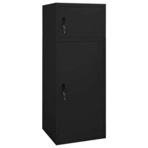 vidaXL Saddle Cabinet Black Steel Large Height-Adjustable Shelves - $9,496.65 MXN