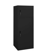 vidaXL Saddle Cabinet Black Steel Large Height-Adjustable Shelves - $9,434.56 MXN