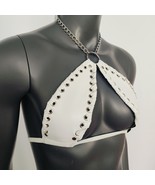 Gothic White Vinyl Vampira Cross Top Bra - $56.00