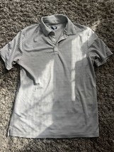 Callaway Men&#39;s Polo Shirt Black White Gray Striped Short Sleeve Size Large - £9.89 GBP