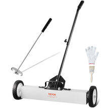 VEVOR 24in Rolling Magnetic Sweeper 50Lbs Adjustable Handle Screw Pickup - $56.90