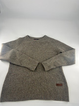 Sherpa Sweater Womens Large Brown Speckled 100% Merino Wool Pullover - $26.87