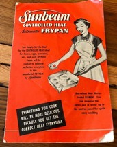 1953 SUNBEAM Controlled Heat Automatic FRYPAN Manual Recipes Guide - £8.79 GBP